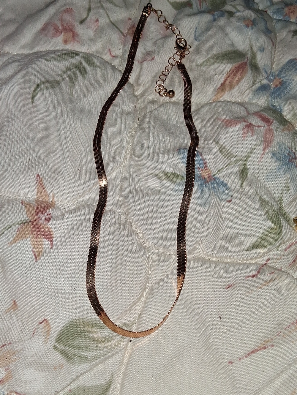 Classic Rose Gold Herringbone Necklace - Women Jewelry